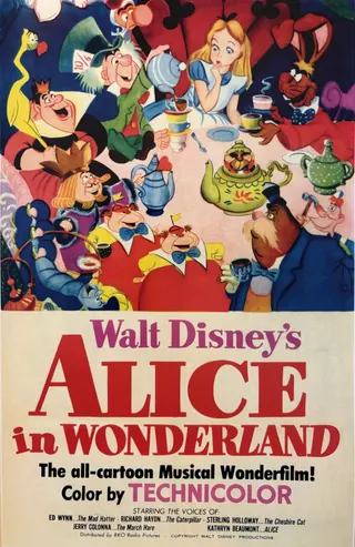 Görsel: Walt Disney Productions/Buena Vista Distribution / Kamu malı Alis Harikalar Diyarında afişi
