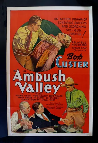 Görsel: Unknown / Globe Litho Co. N.Y. / Kamu malı Ambush Valley afişi