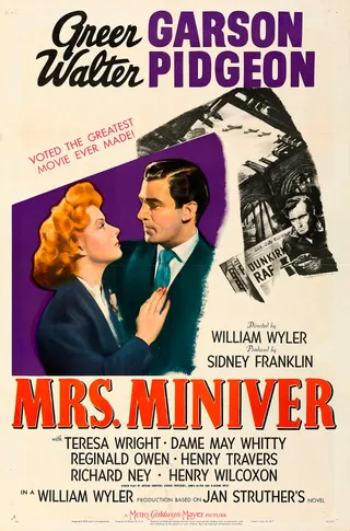 Görsel: "Copyright 1942 Loew's Incorporated" / Kamu malı Bayan Miniver afişi