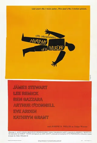 Görsel: Saul Bass / Kamu malı Bir Cinayetin Tahlili afişi
