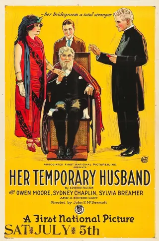 Görsel: Associated First National Pictures / Kamu malı Her Temporary Husband afişi