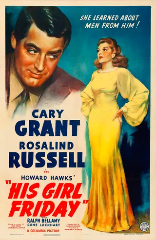 Görsel: "Copyrighted by Columbia Pictures Corp, New York, N. Y. 1939" / Kamu malı His Girl Friday afişi