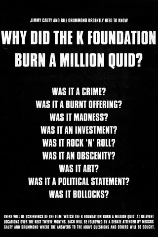 Görsel: TMDB K Foundation Burn a Million Quid afişi