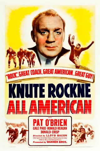 Görsel: Vitagraph Inc., a subsidiary of Warner Bros. at the time of publication. / Kamu malı Knute Rockne, All American afişi