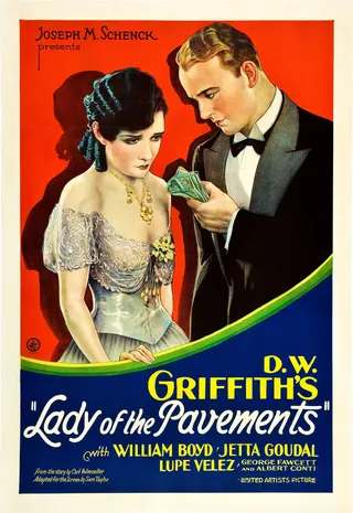 Görsel: United Artists (Promotional Poster) / Kamu malı Lady of the Pavements afişi
