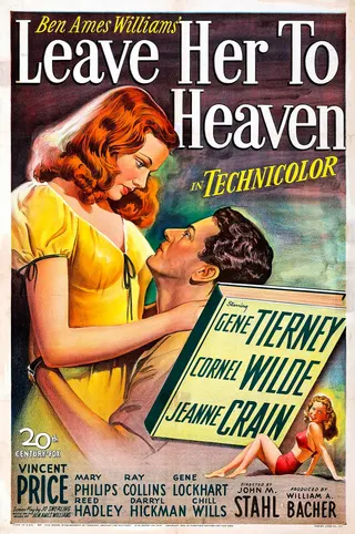 Görsel: "Copyright 1945 by Twentieth Century–Fox Film Corp." / Kamu malı Leave Her to Heaven afişi