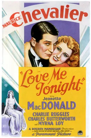 Görsel: Illustrator unknown. Presumably a work-for-hire commissioned by the film's distributor Paramount Pictures. / Kamu malı Love Me Tonight afişi
