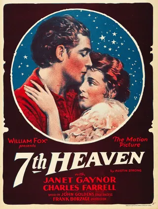Görsel: Illustrator unknown. Distributed by Fox Film. / Kamu malı Seventh Heaven afişi
