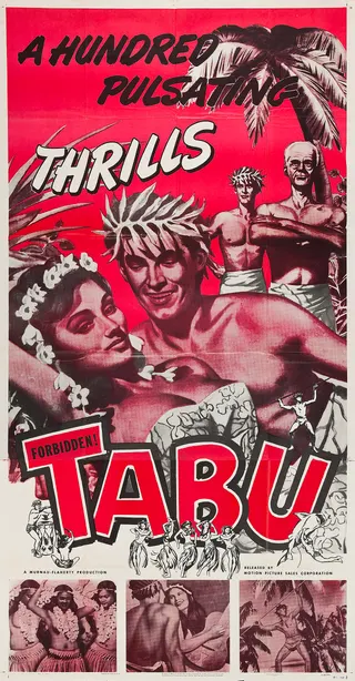 Görsel: Illustrator unknown. Distributed by Motion Picture Sales Corporation. / Kamu malı Tabu: A Story of the South Seas afişi