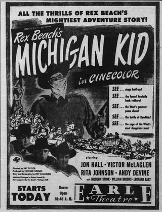 Görsel: Universal Pictures / Kamu malı The Michigan Kid afişi