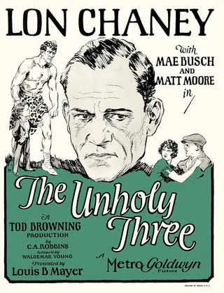 Görsel: Employee(s) of MGM / Kamu malı The Unholy Three afişi