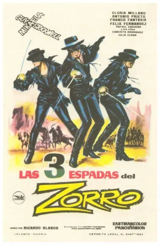 Görsel: TMDB Three Swords of Zorro afişi