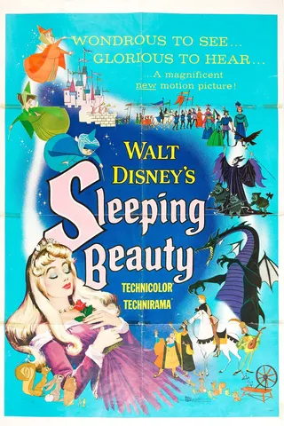Görsel: Illustrator unknown. "© Walt Disney Productions" / Kamu malı Uyuyan Güzel afişi